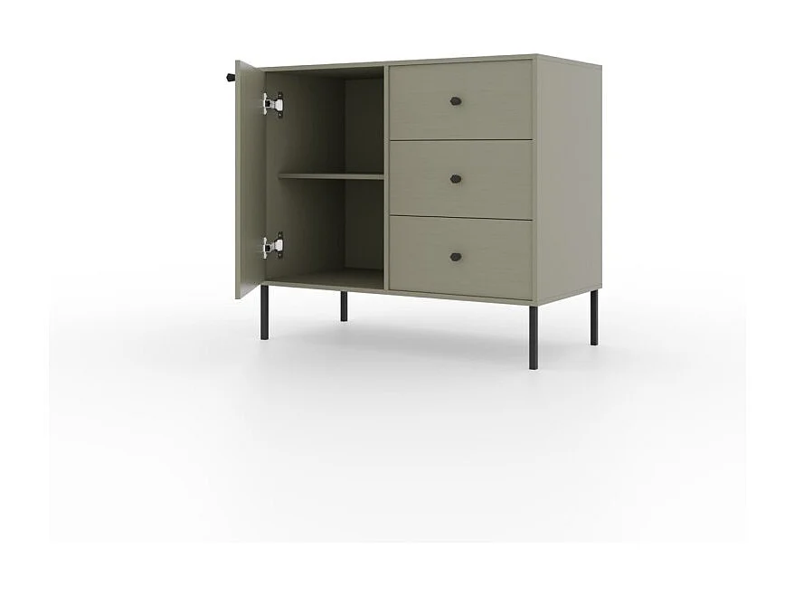 Credenza Tuli Duo/ante girevoli/cassetti/piano del mobile/Verde