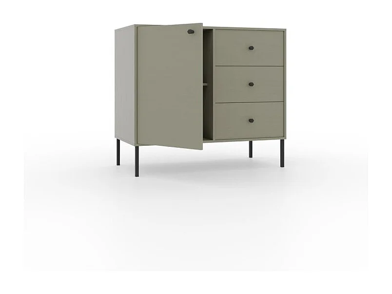 Sideboard Tuli Duo/Drehtüren/Schubladen/Möbelplatte/Grün
