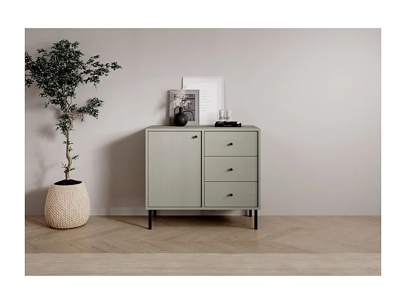 Credenza Tuli Duo/ante girevoli/cassetti/piano del mobile/Verde