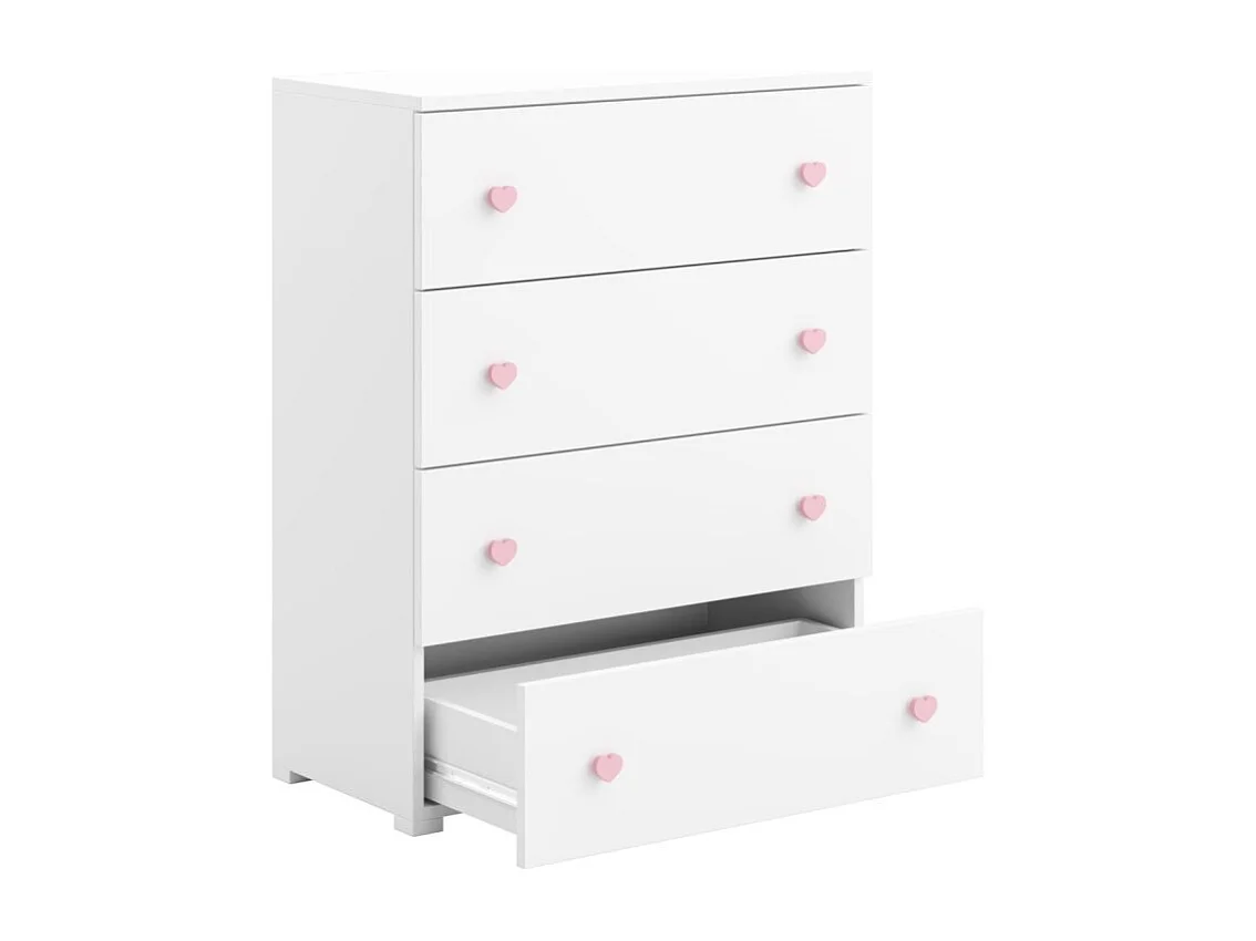 Sideboard Liva/Schubladen/Möbelplatte/Weiss&Pink