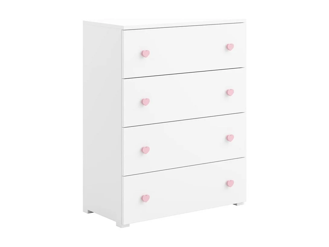 Sideboard Liva/Schubladen/Möbelplatte/Weiss&Pink