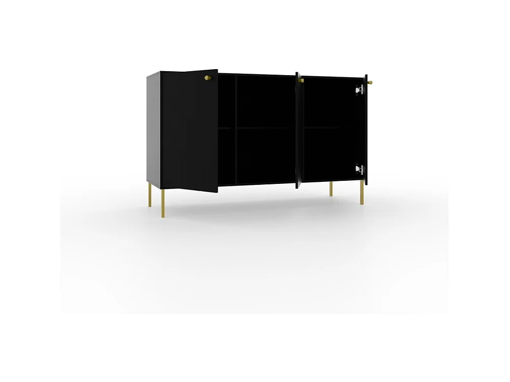 Credenza Tuli Store/porte girevoli/piano del mobile/Nero