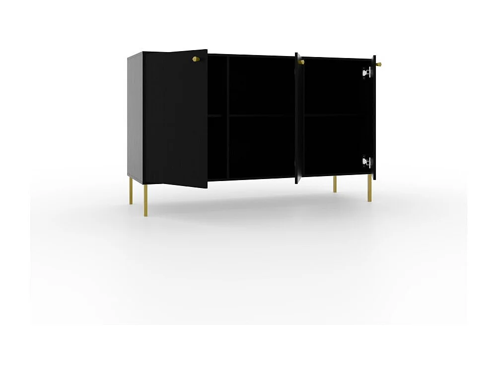 Sideboard Tuli Store/Drehtüren/Möbelplatte/Schwarz