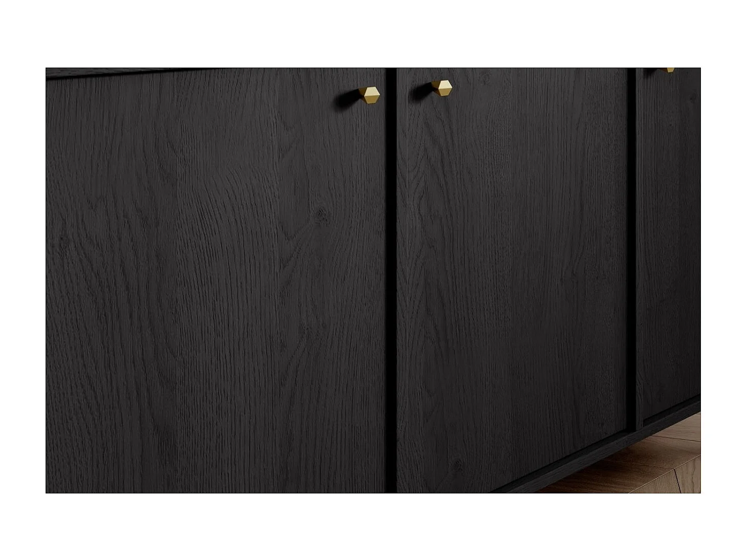 Sideboard Tuli Store/Drehtüren/Möbelplatte/Schwarz