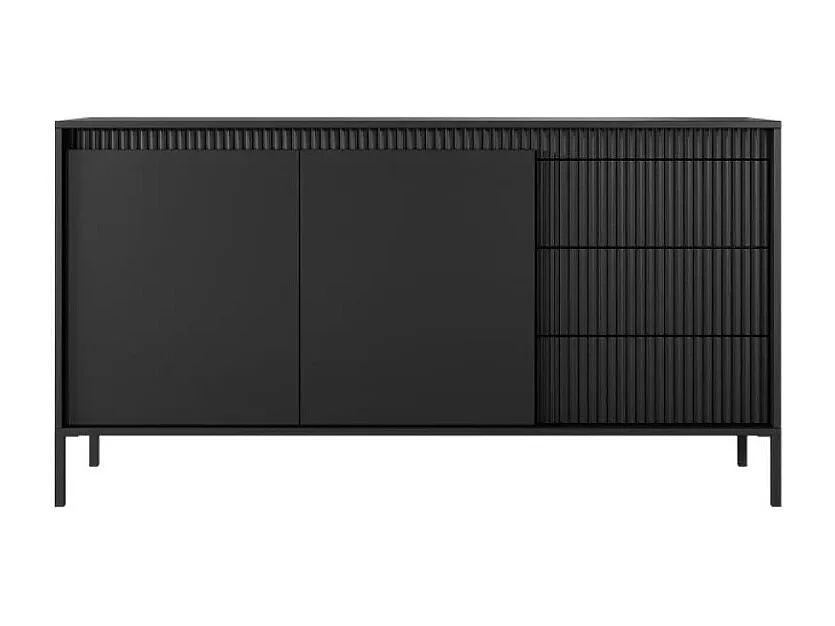 Buffet Senso/portes battantes/tiroirs/MDF/Noir