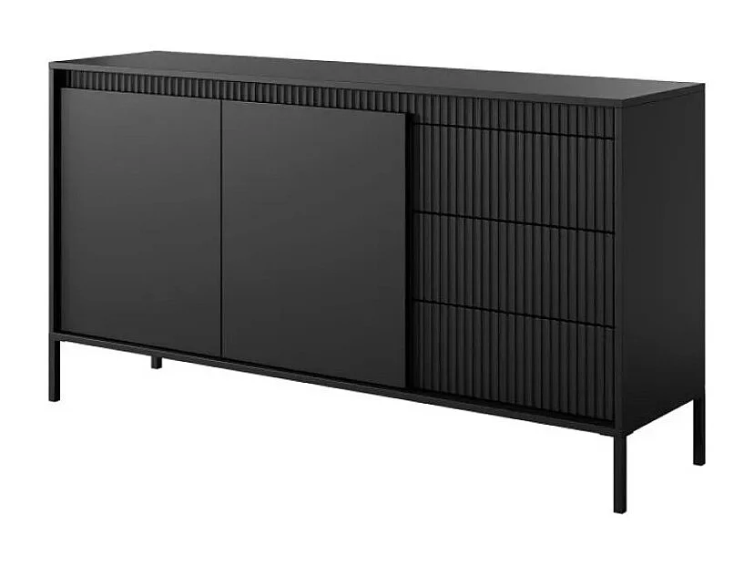 Buffet Senso/portes battantes/tiroirs/MDF/Noir