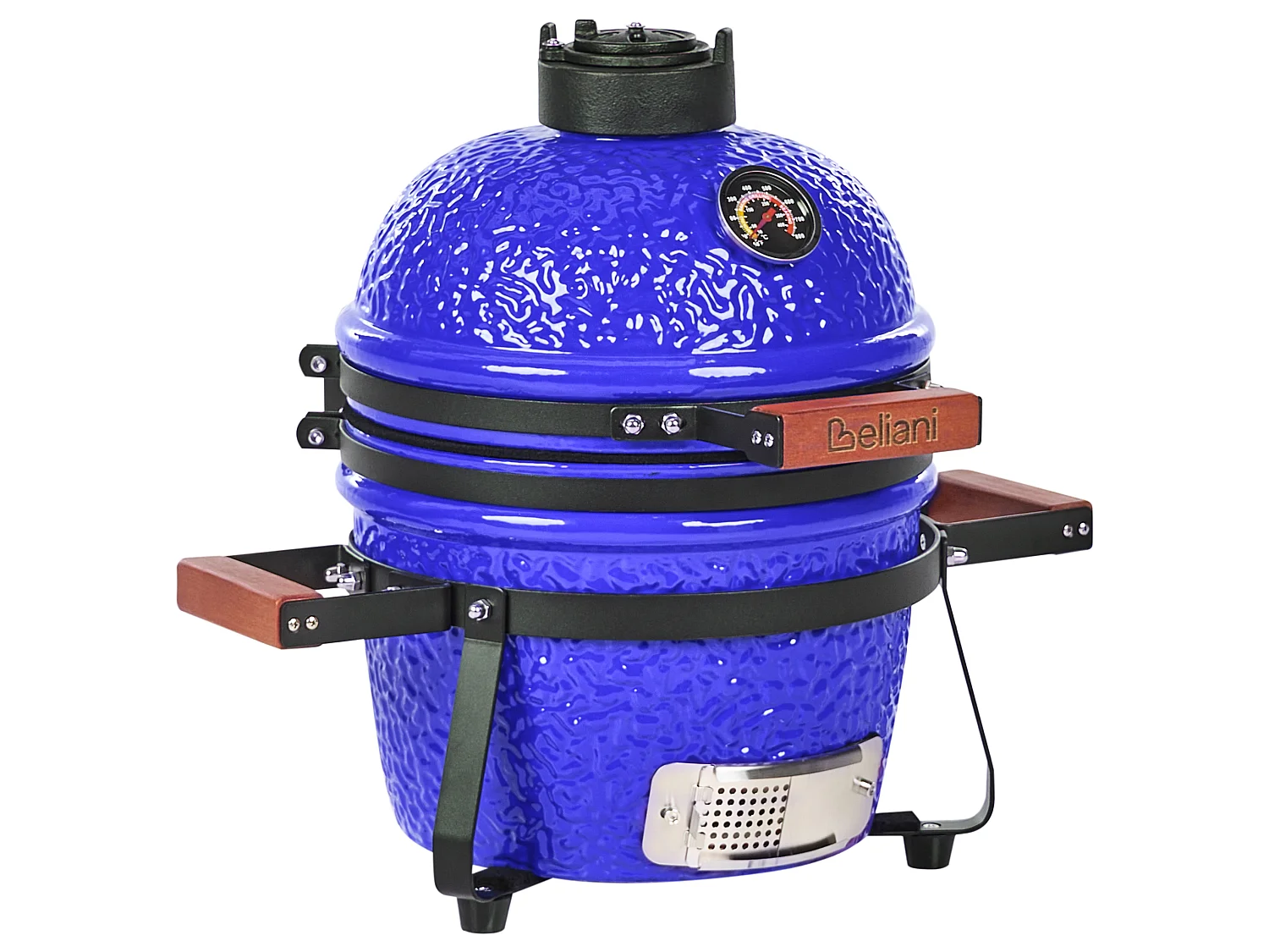 Mini Charcoal BBQ Grill KAMADO Ceramic Blue