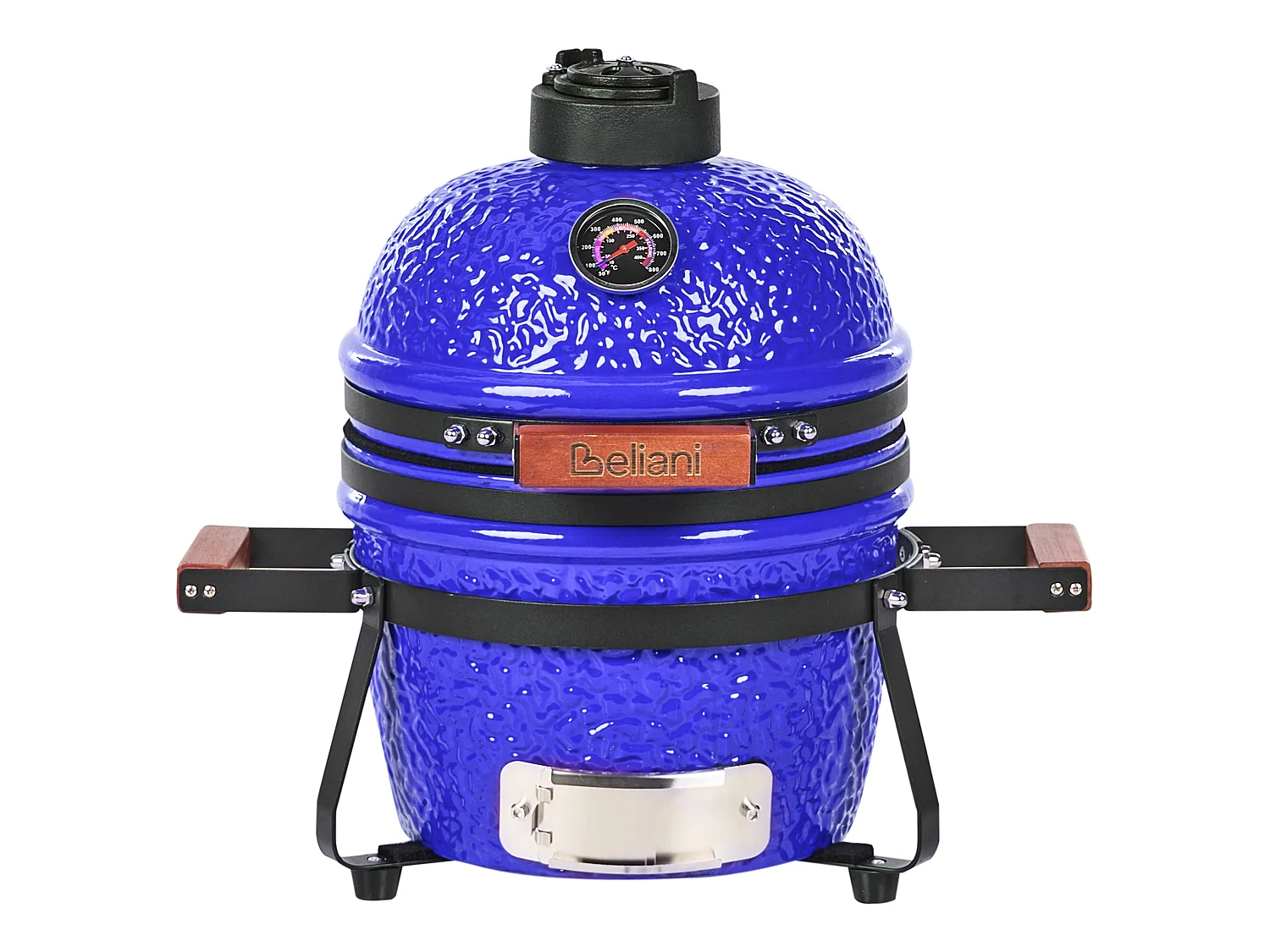 Mini Charcoal BBQ Grill KAMADO Ceramic Blue