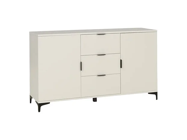 Sideboard Line IV/Drehtüren/Schubladen/Möbelplatte/Weiss