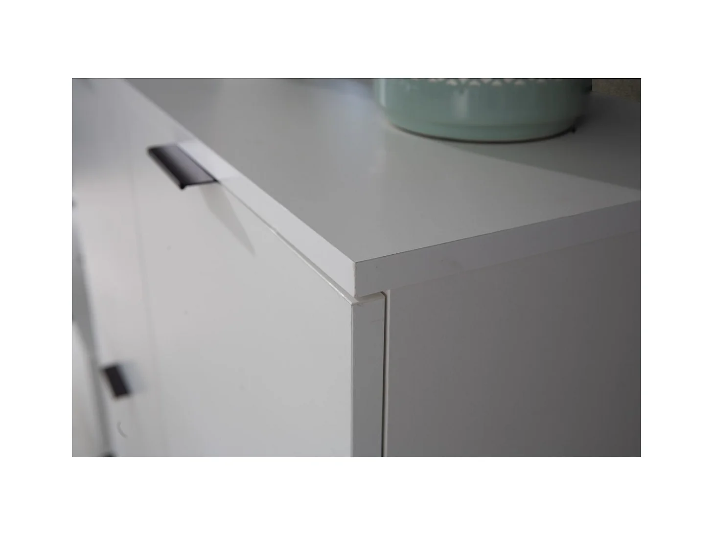 Sideboard Line IV/Drehtüren/Schubladen/Möbelplatte/Weiss