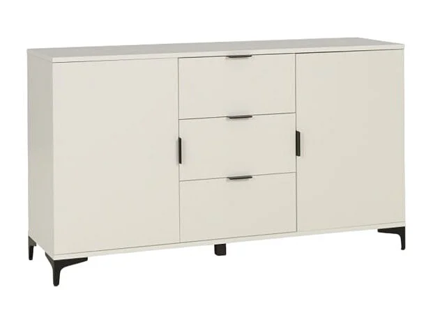 Sideboard Line IV/Drehtüren/Schubladen/Möbelplatte/Weiss