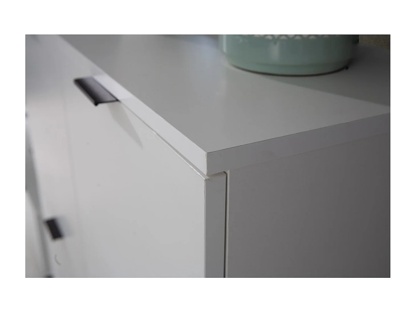 Sideboard Line IV/Drehtüren/Schubladen/Möbelplatte/Weiss