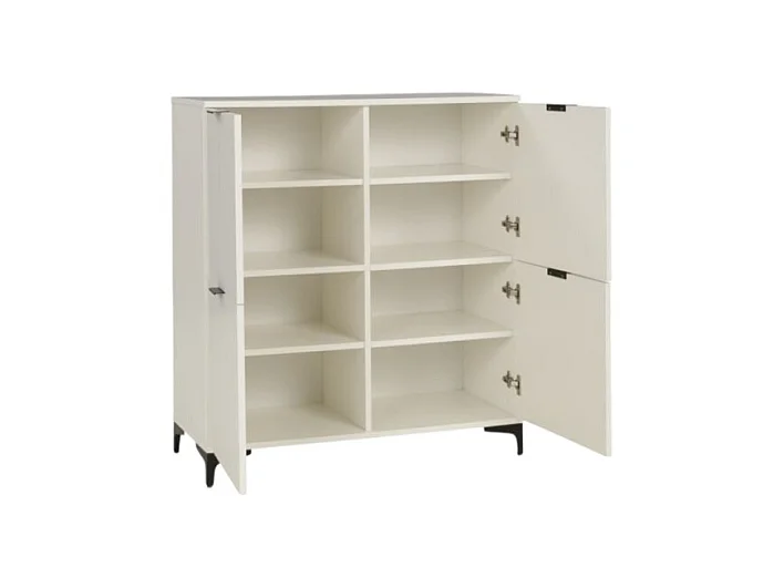 Sideboard Line II/Drehtüren/Möbelplatte/Weiss