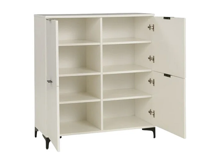 Sideboard Line II/Drehtüren/Möbelplatte/Weiss