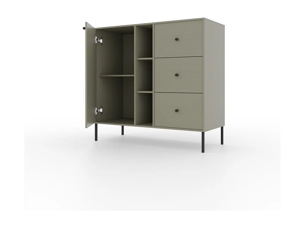 Credenza Tuli Compact/ante a battente/cassetti/piano del mobile/Verde