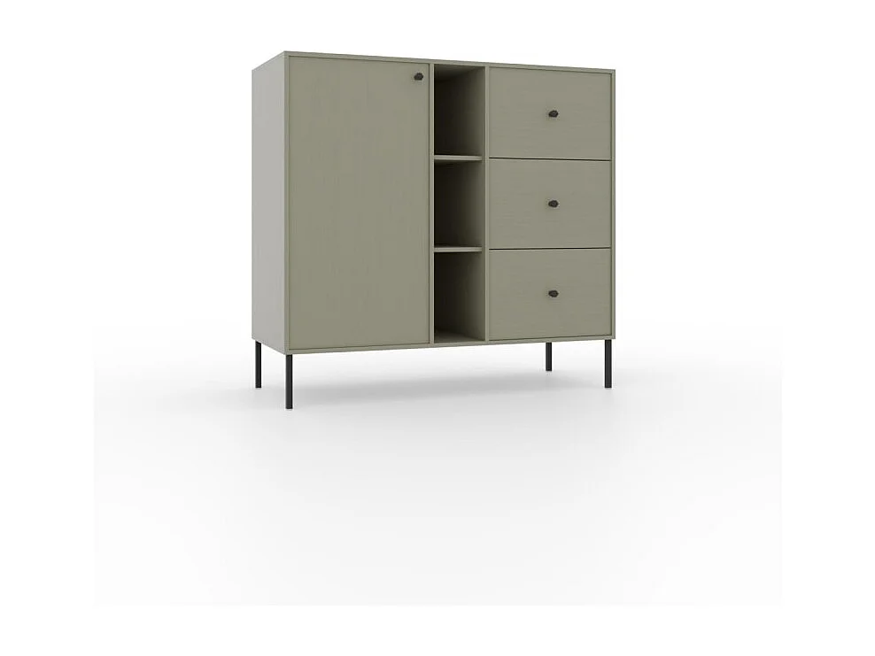 Credenza Tuli Compact/ante a battente/cassetti/piano del mobile/Verde