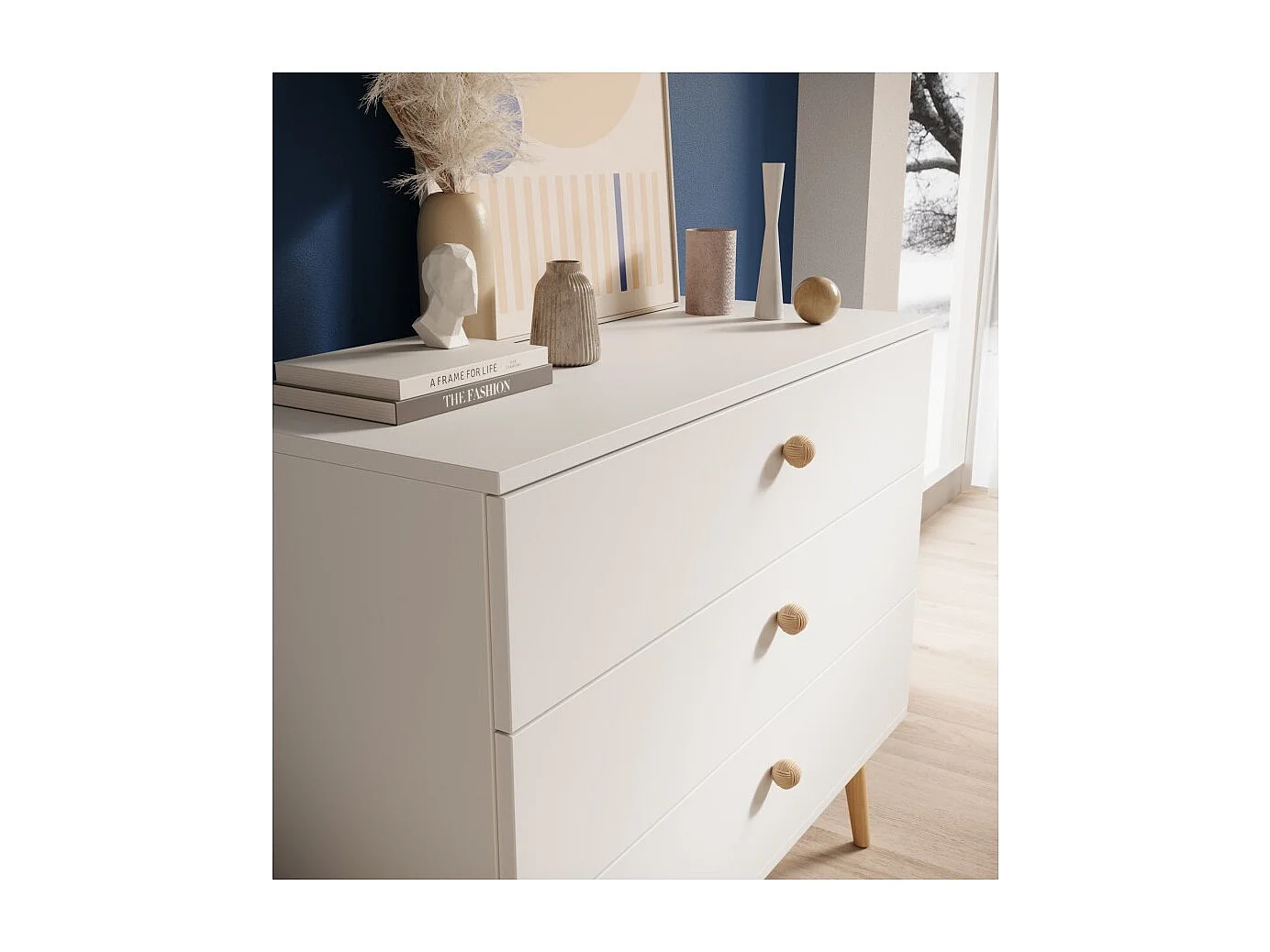 Sideboard Leni/Schubladen/Möbelplatte/Weiss