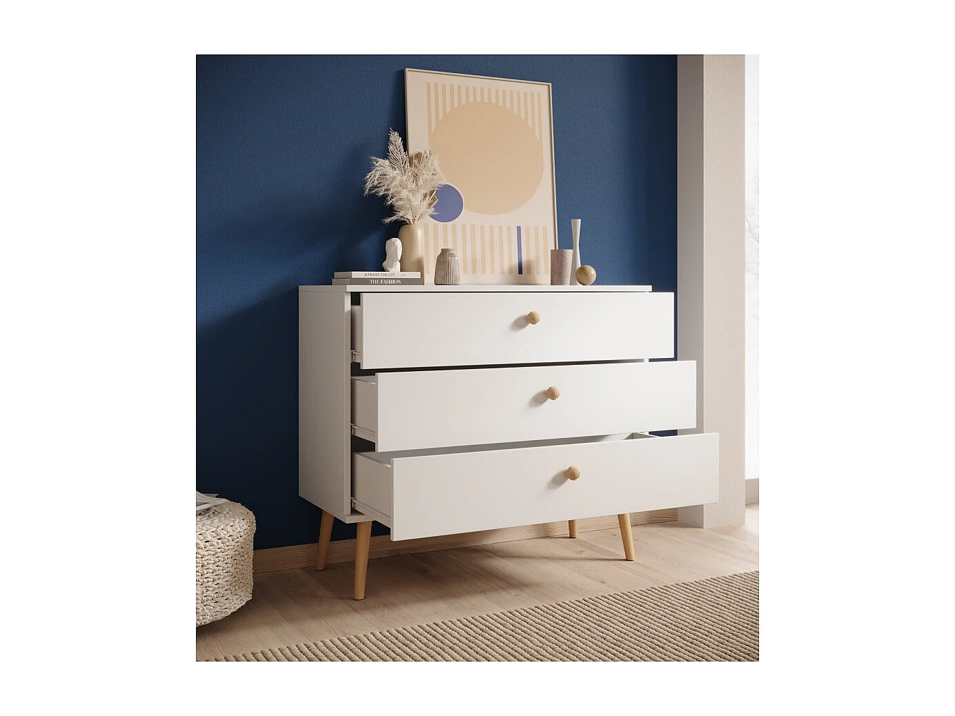 Sideboard Leni/Schubladen/Möbelplatte/Weiss