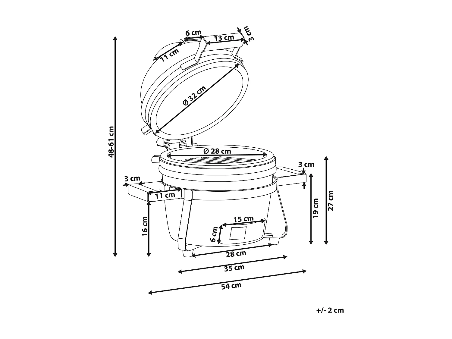 Mini barbecue au charbon de bois KAMADO Céramique Rouge