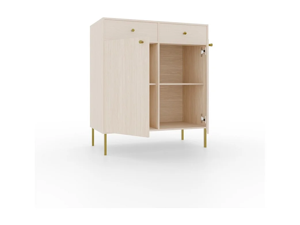 Sideboard Tuli Lux/Drehtüren/Schubladen/Möbelplatte/Beige