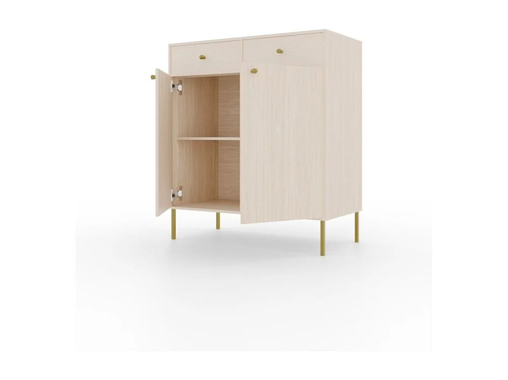 Sideboard Tuli Lux/Drehtüren/Schubladen/Möbelplatte/Beige