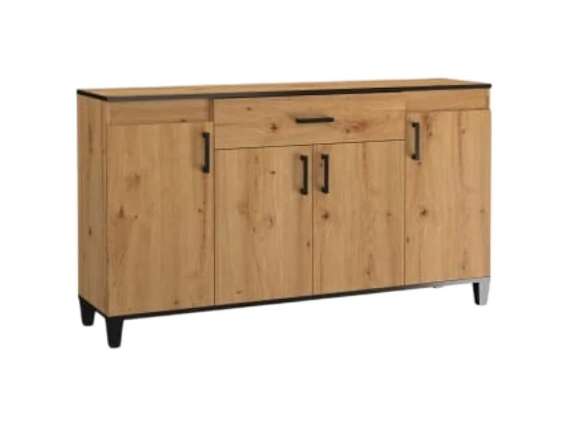 Buffet Pauline Premium/Portes battantes/Tiroirs/Plateau de meuble/Marron