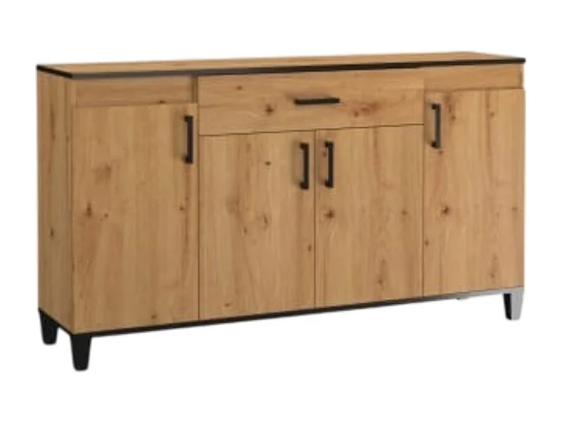 Sideboard Pauline Premium/Drehtüren/Schubladen/Möbelplatte/Braun
