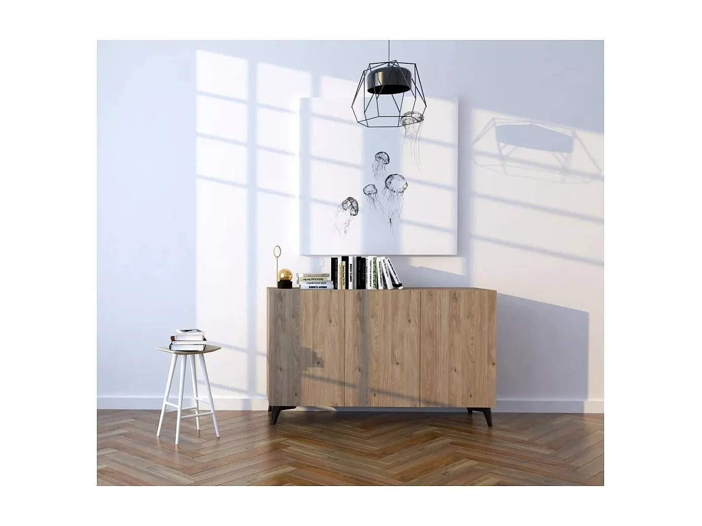 Buffet Jackson/portes battantes/plateau de meuble/marron