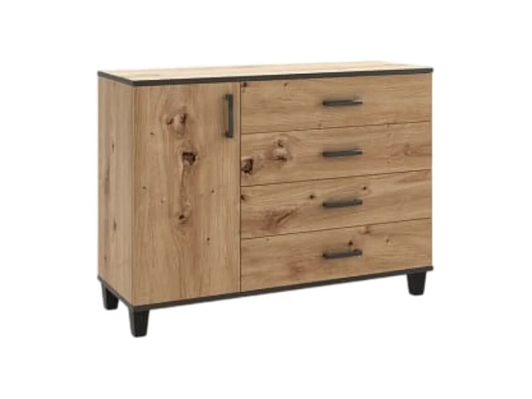 Sideboard Pauline/Drehtüren/Schubladen/Möbelplatte/Braun