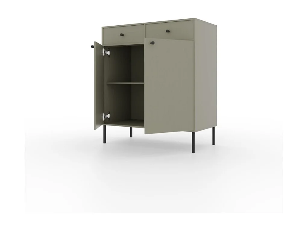 Sideboard Tuli Lux/Drehtüren/Schubladen/Möbelplatte/Grün