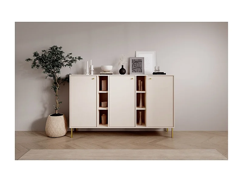 Credenza Tuli Max/ante girevoli/piano del mobile/Beige