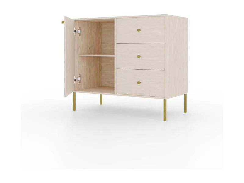 Sideboard Tuli Duo/Drehtüren/Schubladen/Möbelplatte/Beige