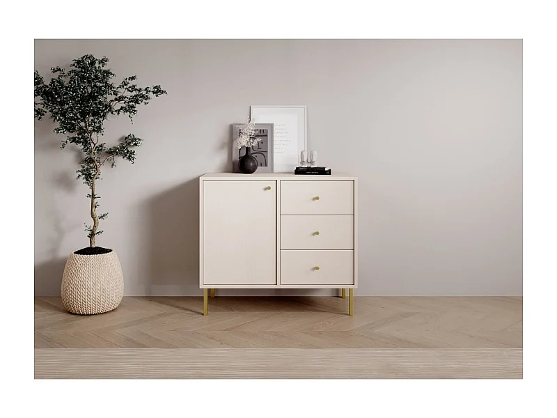 Sideboard Tuli Duo/Drehtüren/Schubladen/Möbelplatte/Beige