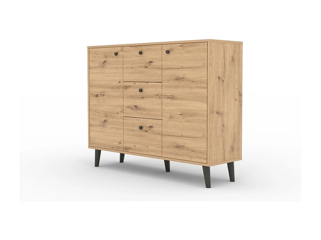 Sideboard Nala/Drehtüren/Schubladen/Möbelplatte/Braun