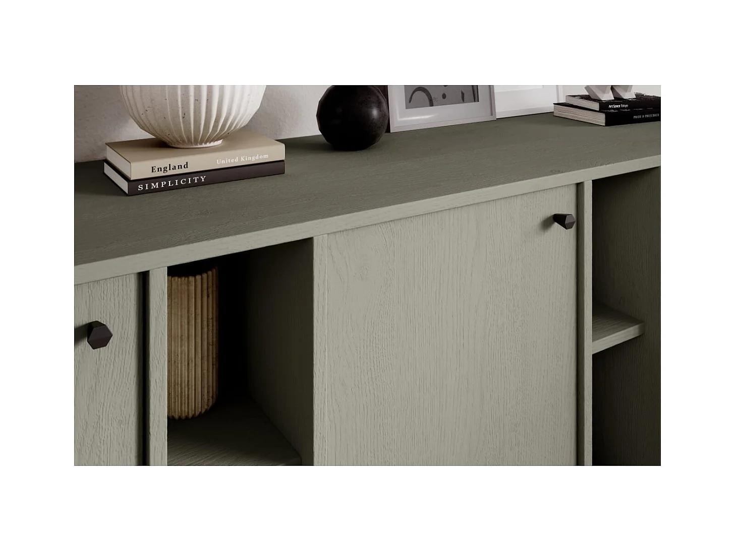 Credenza Tuli Max/ante girevoli/piano del mobile/Verde