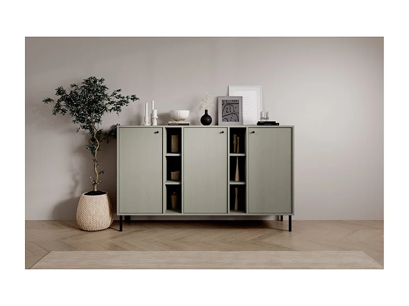 Credenza Tuli Max/ante girevoli/piano del mobile/Verde