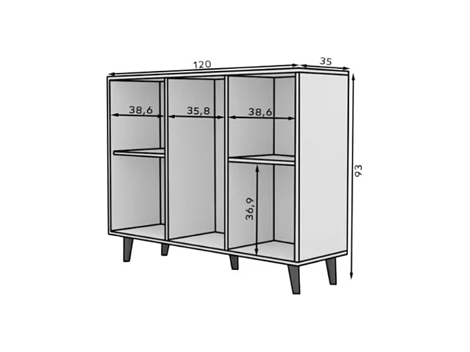 Buffet Ilan/portes tournantes/tiroirs/plateau de meuble/Artisan