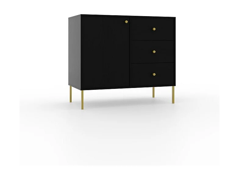 Sideboard Tuli Duo/Drehtüren/Schubladen/Möbelplatte/Schwarz