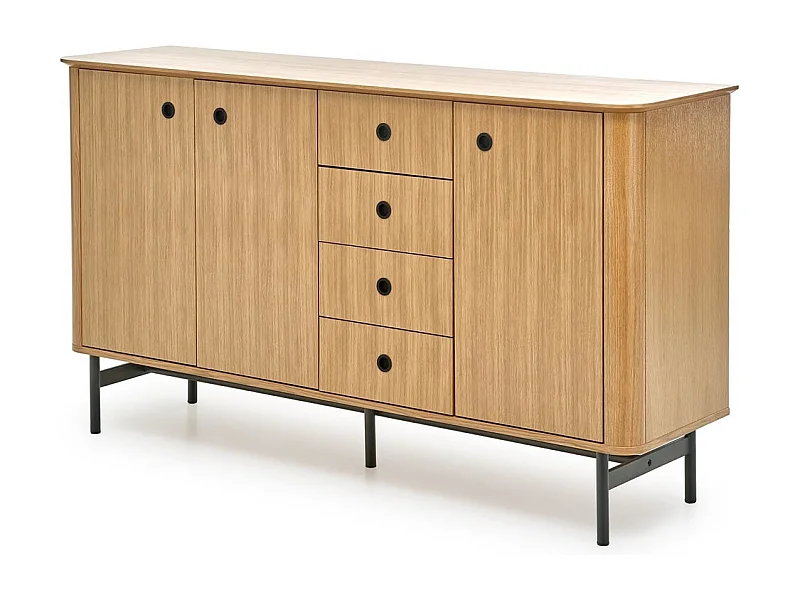 Sideboard Smart /Drehtüren/Schubladen/Möbelplatte/Braun
