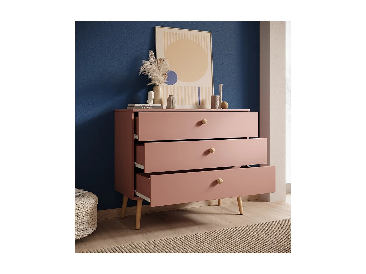 Sideboard Leni/Schubladen/Möbelplatte/Pink