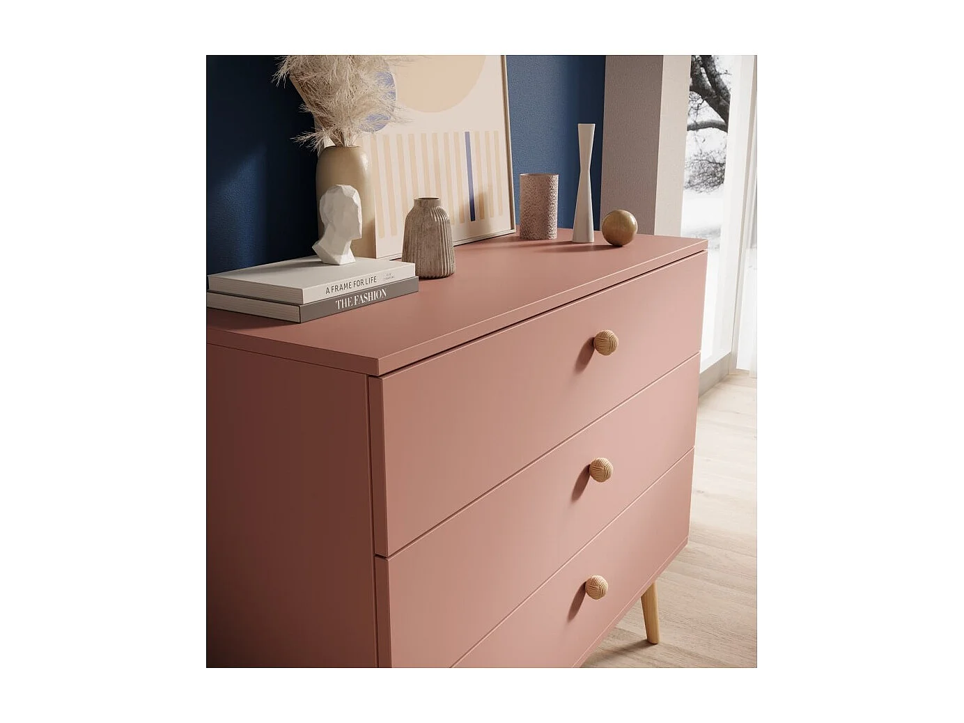 Sideboard Leni/Schubladen/Möbelplatte/Pink