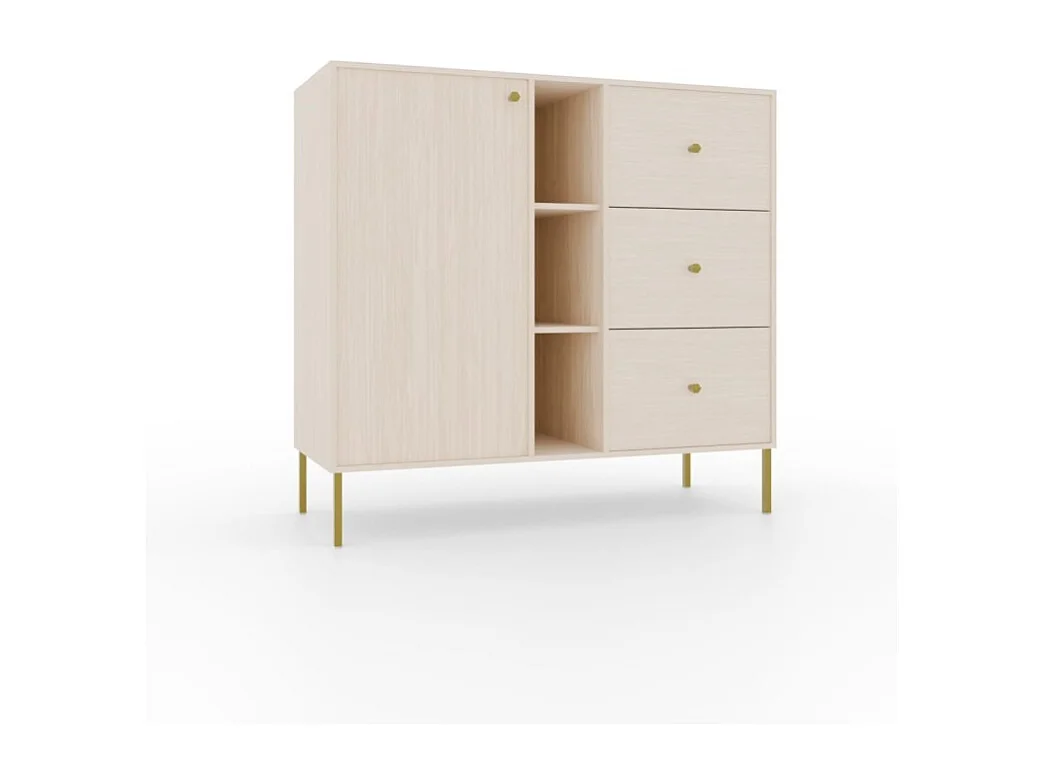 Credenza Tuli Compact/ante a battente/cassetti/piano del mobile/Beige