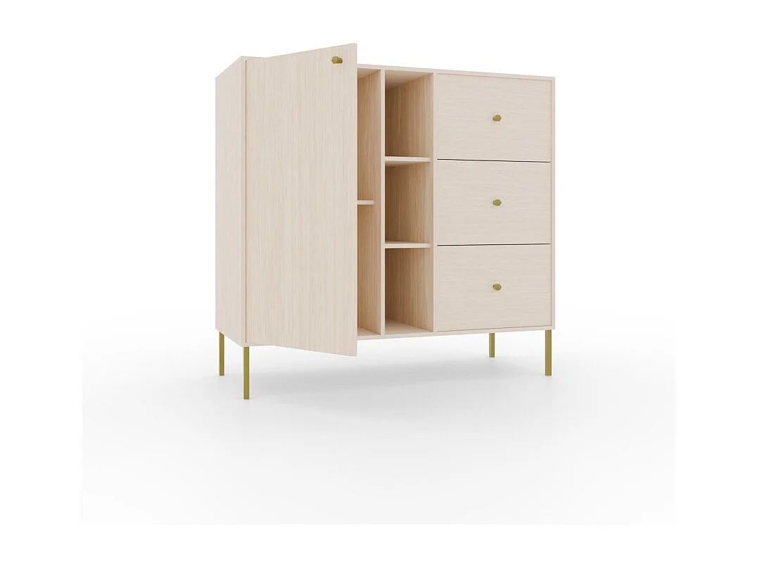 Credenza Tuli Compact/ante a battente/cassetti/piano del mobile/Beige