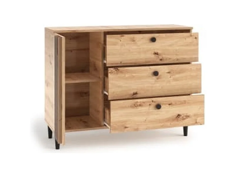 Sideboard Lavinia Lux/Drehtüren/Schubladen/Möbelplatte/Braun