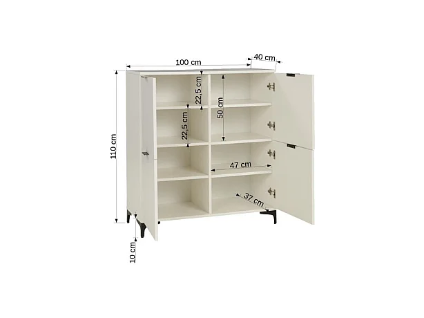Sideboard Line II/Drehtüren/Möbelplatte/Braun