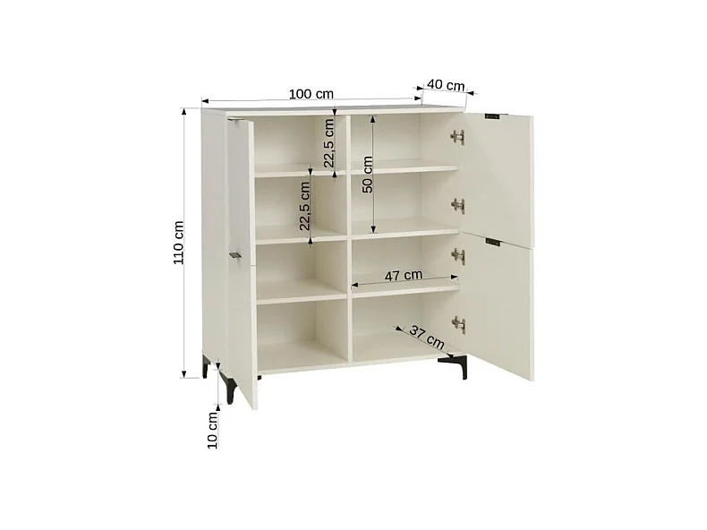 Sideboard Line II/Drehtüren/Möbelplatte/Braun