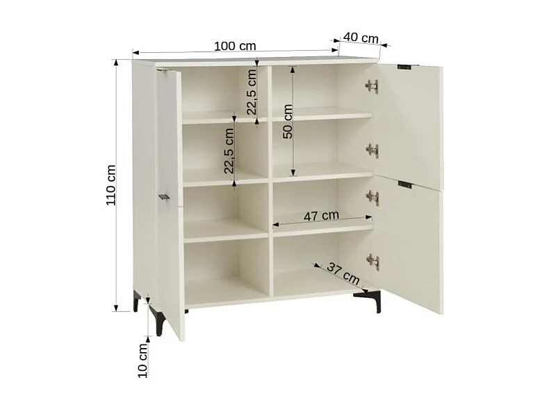 Sideboard Line II/Drehtüren/Möbelplatte/Braun