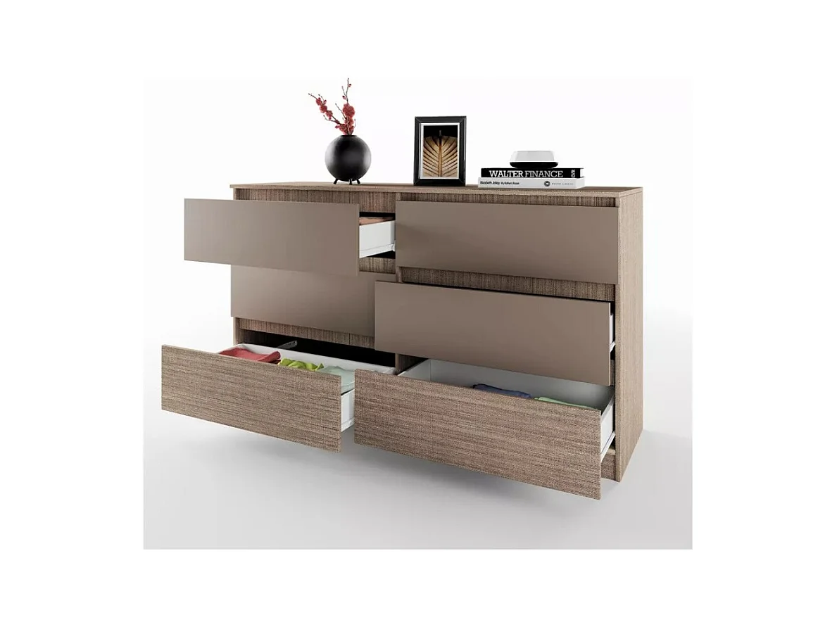 Sideboard Meta/Schubladen/Möbelplatte/Grau&Braun