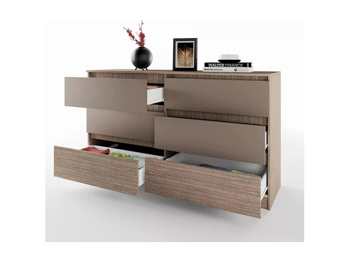 Sideboard Meta/Schubladen/Möbelplatte/Grau&Braun