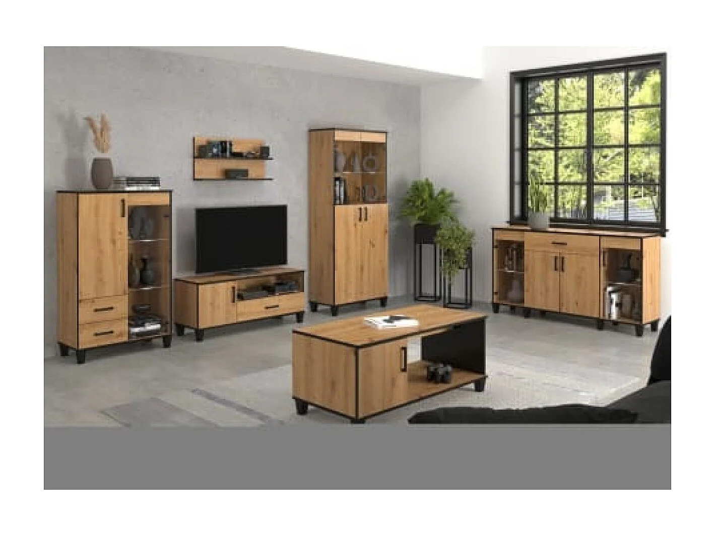 Sideboard Pauline Lux/Drehtüren/Schubladen/Möbelplatte/Braun